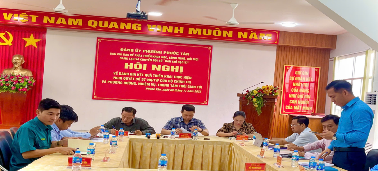 Ban chỉ đạo 57 phường Phước Tân tổ chức họp đánh giá kết quả triển khai thực hiện  Nghị quyết số 57-NQ/TW của Bộ Chính trị
