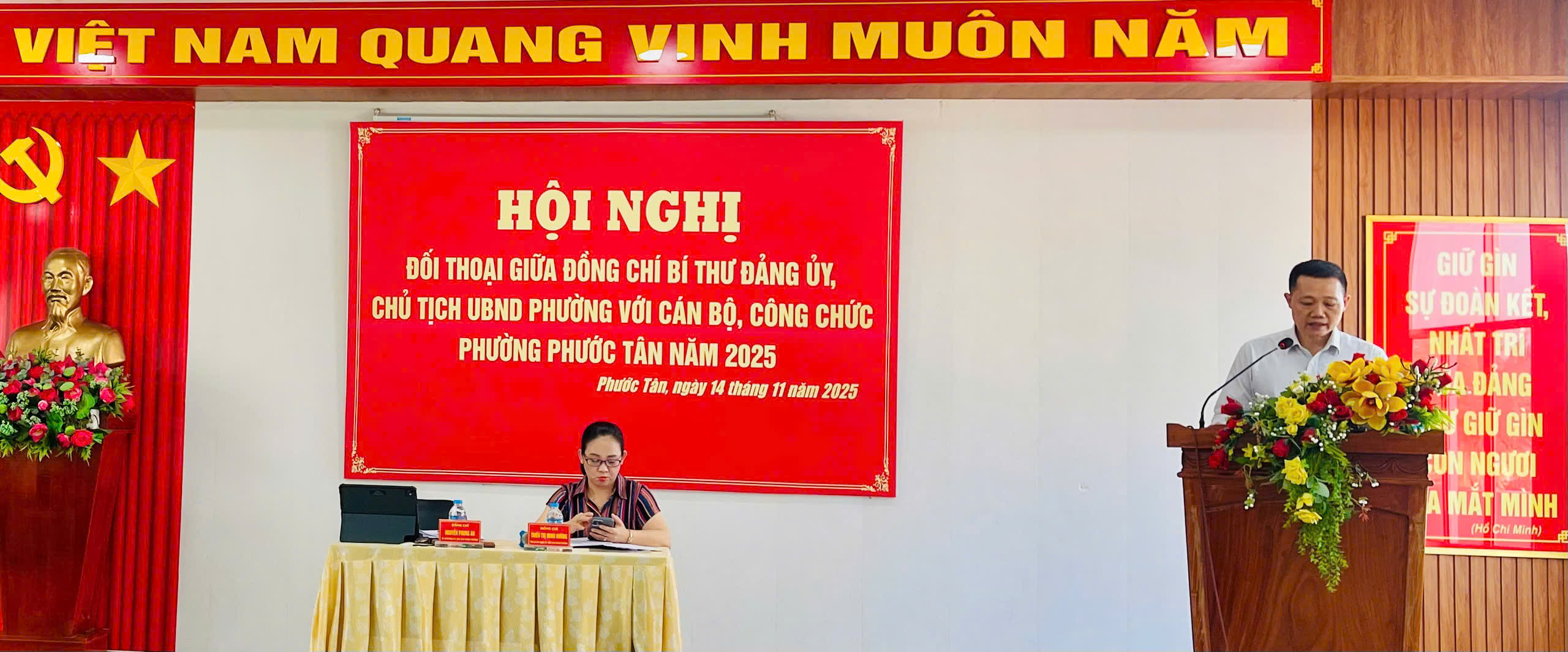Đồng chí Nguyễn Phong An - Bí thư Đảng ủy phát biểu
