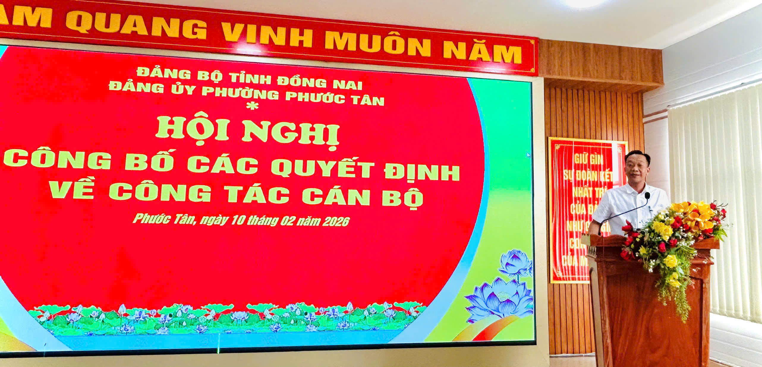 Đồng chí Trần Thiện Căn – Phó Bí thư Thường trực Đảng ủy phát biểu giao nhiệm vụ