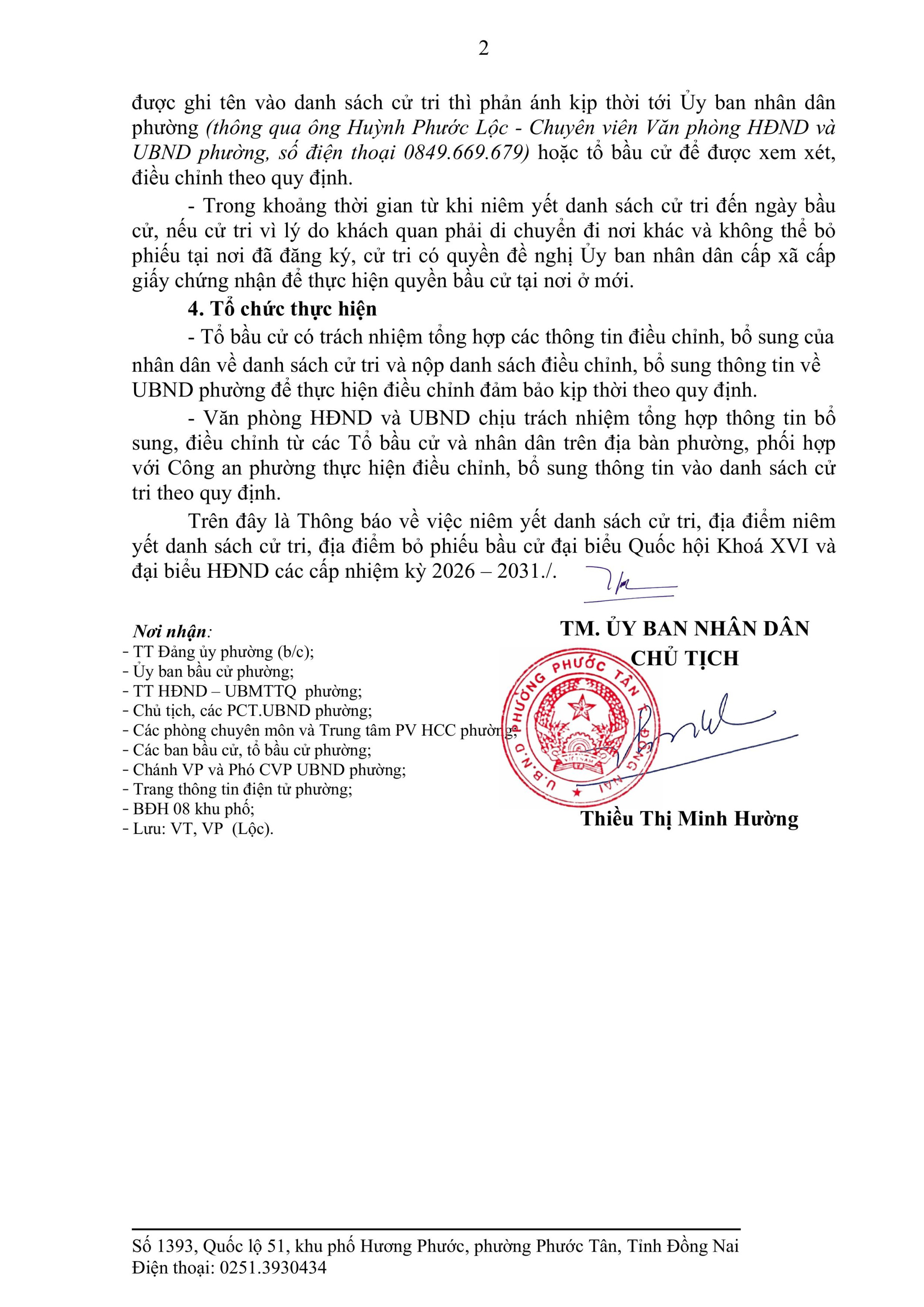 THÔNG BÁO NIÊM YẾT DANH SÁCH CỬ TRI hình ảnh 1