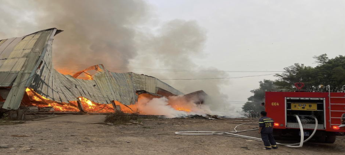 Cháy tại xưởng làm mùn cưa của Cty Hiệp Hoà Phát khu vực 72ha ngày 14/02/2026